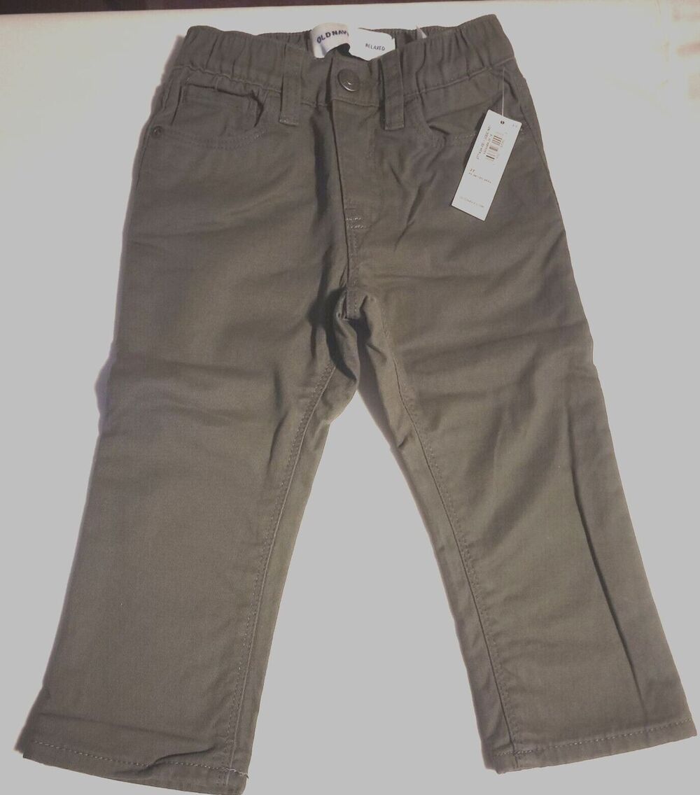 Old Navy Boys Toddler 2T Relaxed Jeans Green Stretch Waist NWT